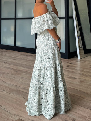 Monet Eyelet Maxi Dress | Sage