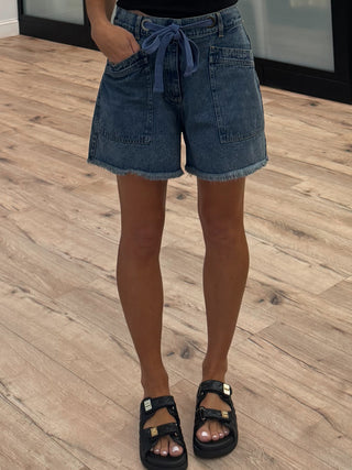 Frayed State Denim Shorts