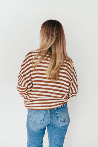 Isla Cardigan | Caramel Stripe | RESTOCK