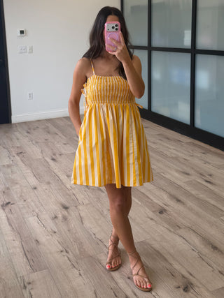Candyline Smocked Dress | Butterscotch