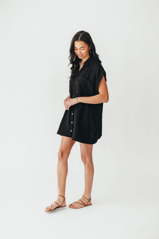 Coastal Core Cotton Dress | Black