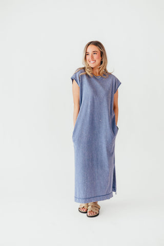 On The Go Midi Dress | Dusty Indigo