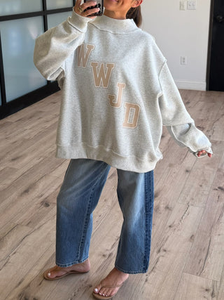 "WWJD" Mock Neck Sweatshirt