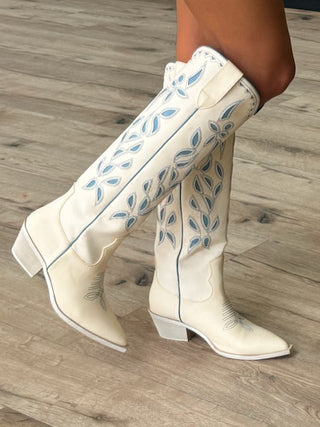 Bronco Western Boots | Ivory | RESTOCK