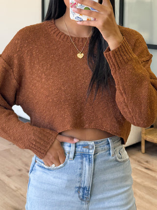 Darla Textured Sweater | Hickory | FINAL SALE