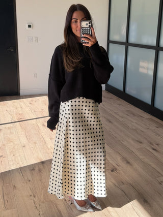 Skyler Ribbed Knit Sweater | Black