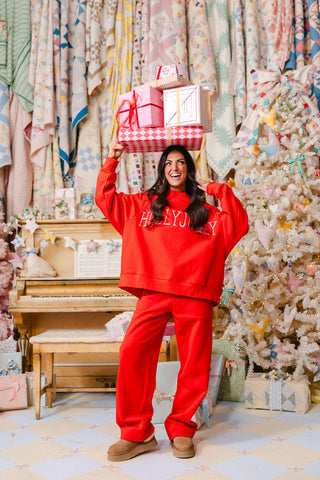 "HOLLY JOLLY" Mock Neck Sweatshirt | +Plus Available