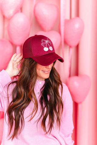 Cherry Bow Trucker Hat