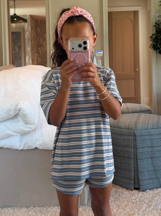 Tiny Jovi Ribbed Knit Set | Sky Cloud