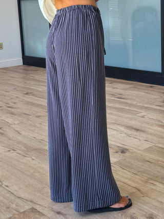 Perrie Stripe Casual Pant | Navy