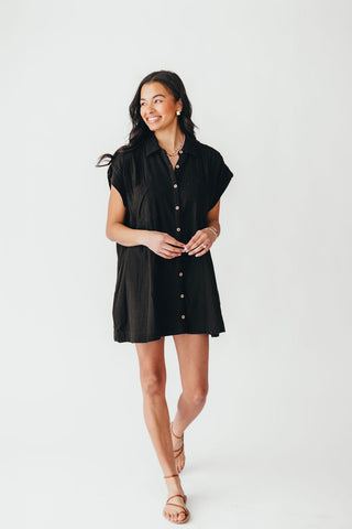 Coastal Core Cotton Dress | Black