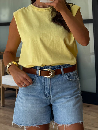 Refined Padded Muscle Tee | Canary
