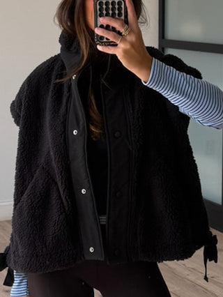 Winter Night Sherpa Vest | Black
