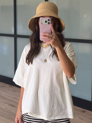 Westport Oversized Tee | Cream | RESTOCK