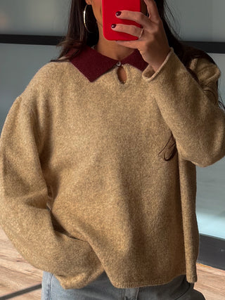 Prep Collared Sweater | Oat