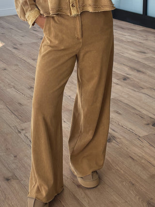 Bec Vintage Washed Wide-Leg Pants