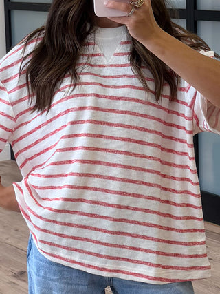 Boat Day Boyfriend Tee | Red