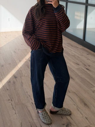 Ledger Stripe Pullover | Midnight Roast
