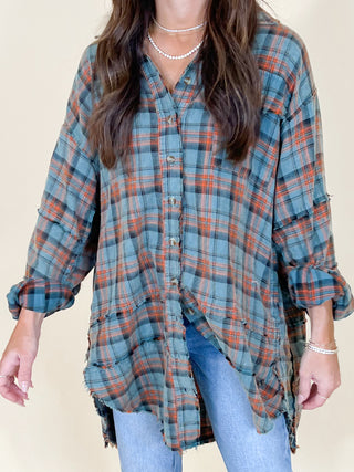 Stone Cliff Plaid Tunic | Vintage Teal | +Plus Available | RESTOCK