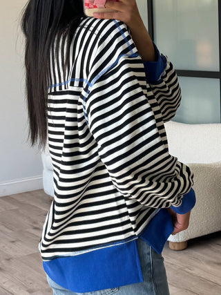 Seeing Stripes Pullover | Black/White