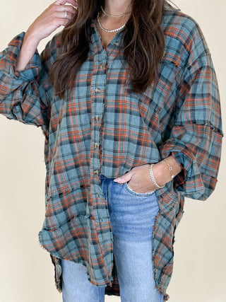 Stone Cliff Plaid Tunic | Vintage Teal | +Plus Available | RESTOCK