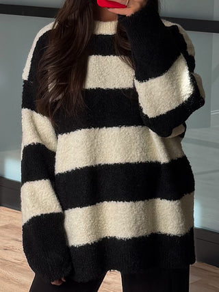 Olsen Colorblock Sweater | Ivory/Black