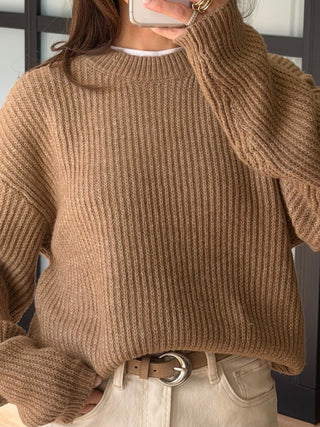 Eden Ribbed Knit Sweater | Mocha