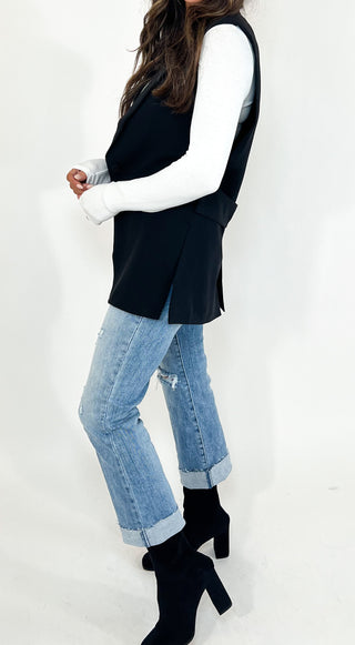Paige Blazer Vest | Black
