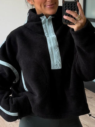 Everest Contrast Fleece Pullover | Black Ice