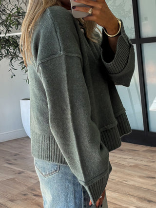 Audrina Cropped Sweater | Pine