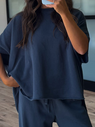 Worn Well Oversized Top | Smoky Blue