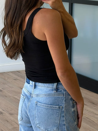 Scoop Essential Ribbed Tank | Black | +Plus Available | RESTOCK