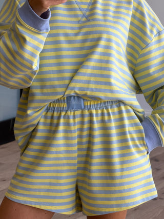 Leisure Stripe Lounge Shorts | Citrus Sky