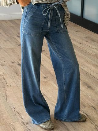 Comfy Fit Drawstring Jeans