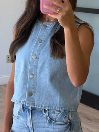 Isobel Buttoned Denim Vest