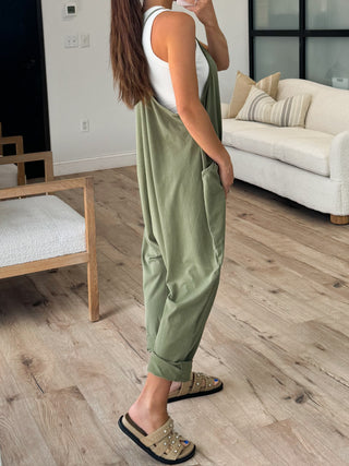 Owen Mineral Wash Jumpsuit | Olive