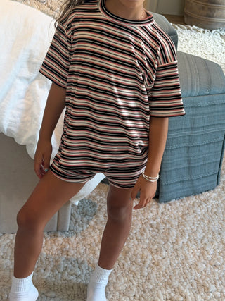 Tiny Jovi Ribbed Knit Set | Cherry Cacao