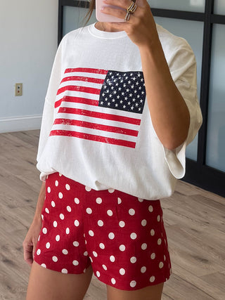 Ready Or Dot Linen Shorts