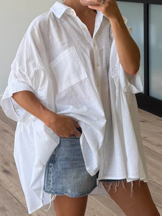 Nia Cotton Swing Top | White