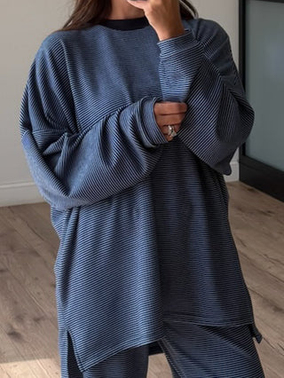 Just In Case Brush Knit Pullover | Blue Horizon