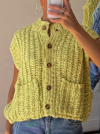 Kassie Chunky Knit Vest | Lime
