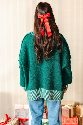 Sequin Brigade Two-Tone Sweater