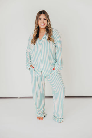 Candy Stripe Pajama Set | Blue | +Plus Available