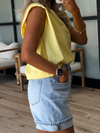 Refined Padded Muscle Tee | Canary