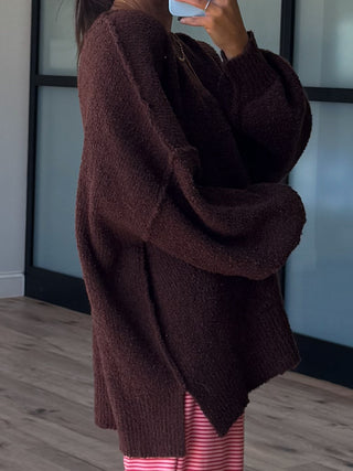 Lev Textured Sweater | Chocolate | +Plus Available