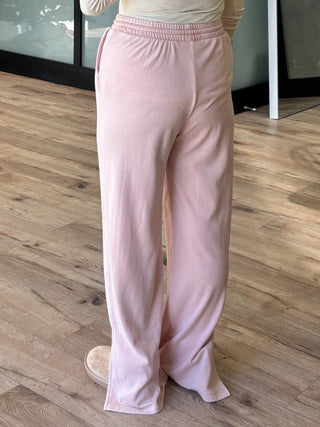 Refresh Slit Hem Lounge Pants | Pale Pink