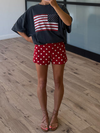 Ready Or Dot Linen Shorts