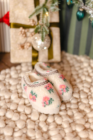 Kids Snowdrop Slides | Ivory/Pink