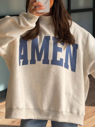 "WWJD/AMEN" Mock Neck Sweatshirt
