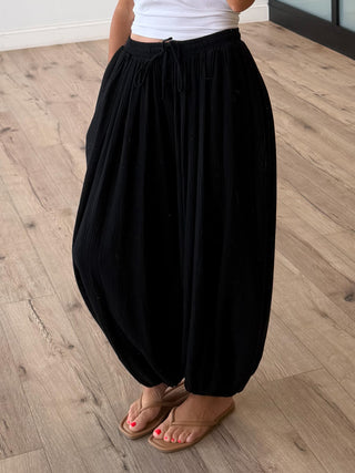 Volare Cotton Balloon Pants | Black